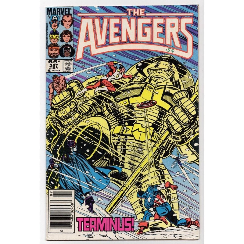 ? Avengers #257 (Marvel Comics, 1985), raw comic book in FN+ 6.5 condition — front cover