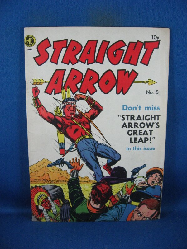 Straight Arrow #5 (1950), raw comic book in VF condition — front cover