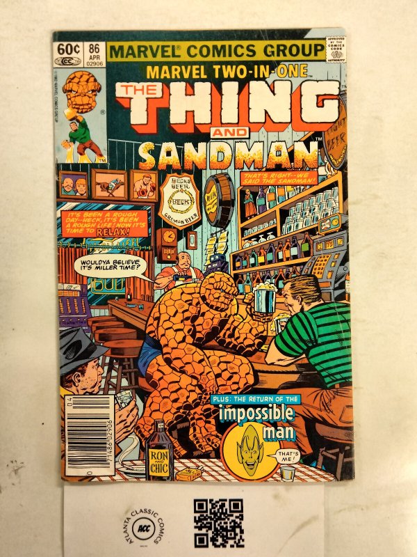 Marvel Two-In-One #86 (Marvel Comics), raw comic book in FN condition — front cover