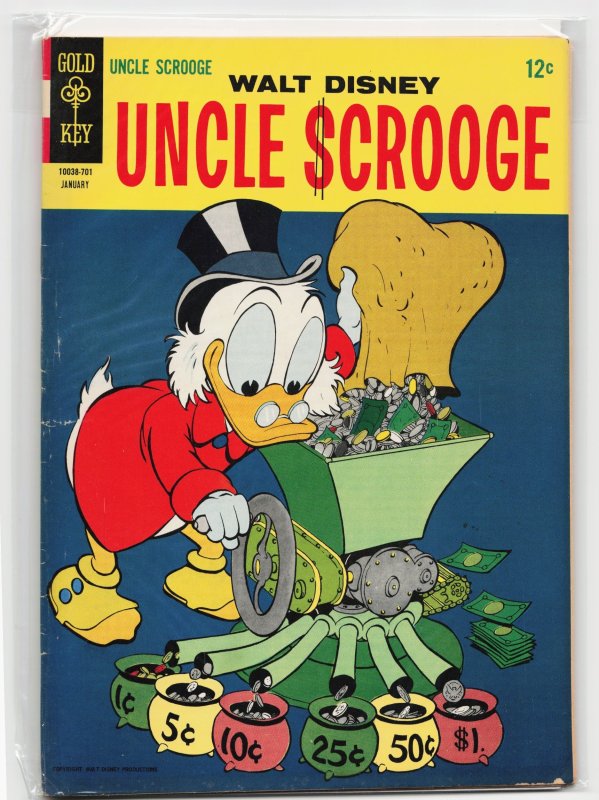 Uncle Scrooge #67 (Gold Key, 1967), raw, ungraded comic book — front cover