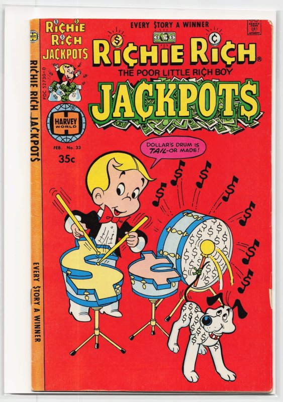 Richie Rich Jackpots #33 (Harvey Comics, 1978), raw, ungraded comic book — front cover