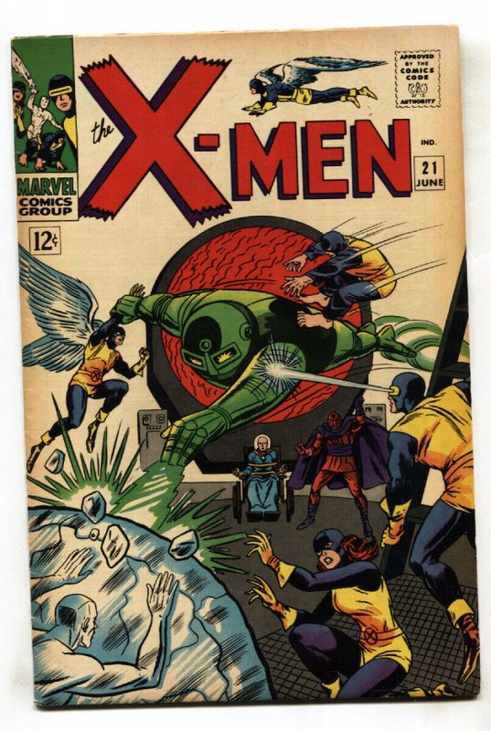 X-Men #21 (Marvel Comics), raw comic book in FN/VF condition — front cover