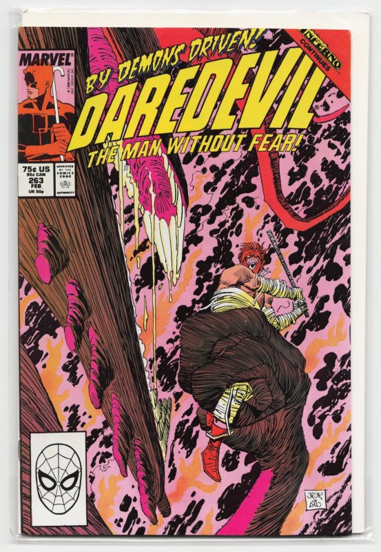 Daredevil #263 (Marvel Comics, 1989), raw, ungraded comic book — front cover