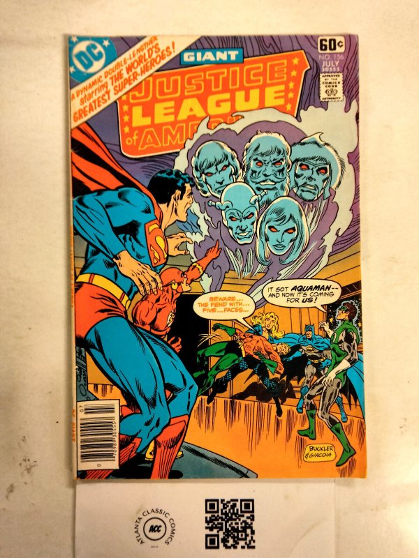 Justice League of America #156 (DC Comics, 1978), raw comic book in VF condition — front cover