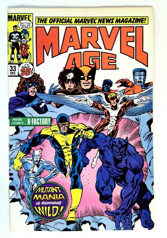 Marvel Age #33 (Marvel Comics, 1985), raw comic book in NM- condition — front cover