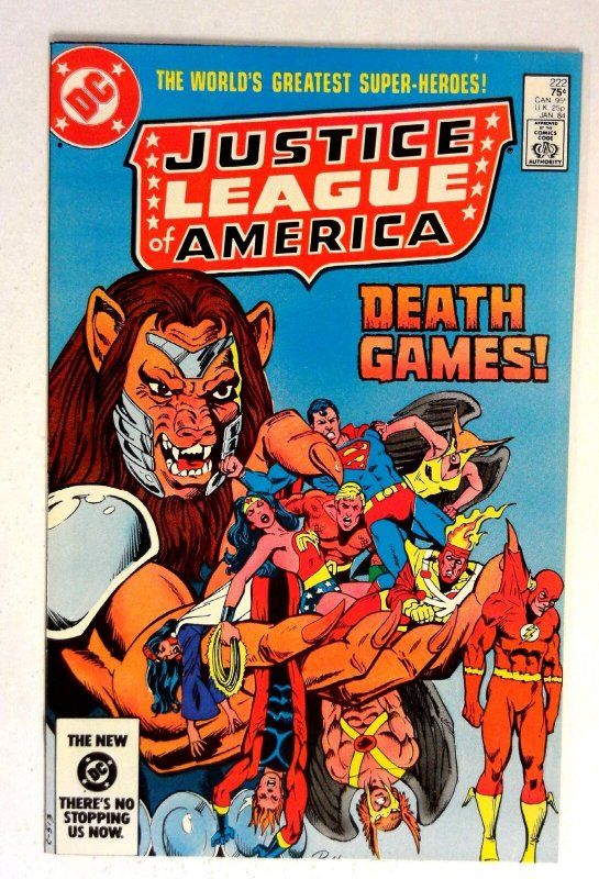Justice League of America #222 (DC Comics, 1984), raw comic book in NM- condition — front cover