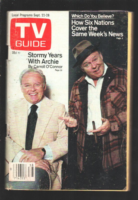 MAG: TV Guide 9/22/1979-Carroll O'Connor-"Archie Bunker" Cover-Western New Yo..., raw, ungraded comic book — front cover