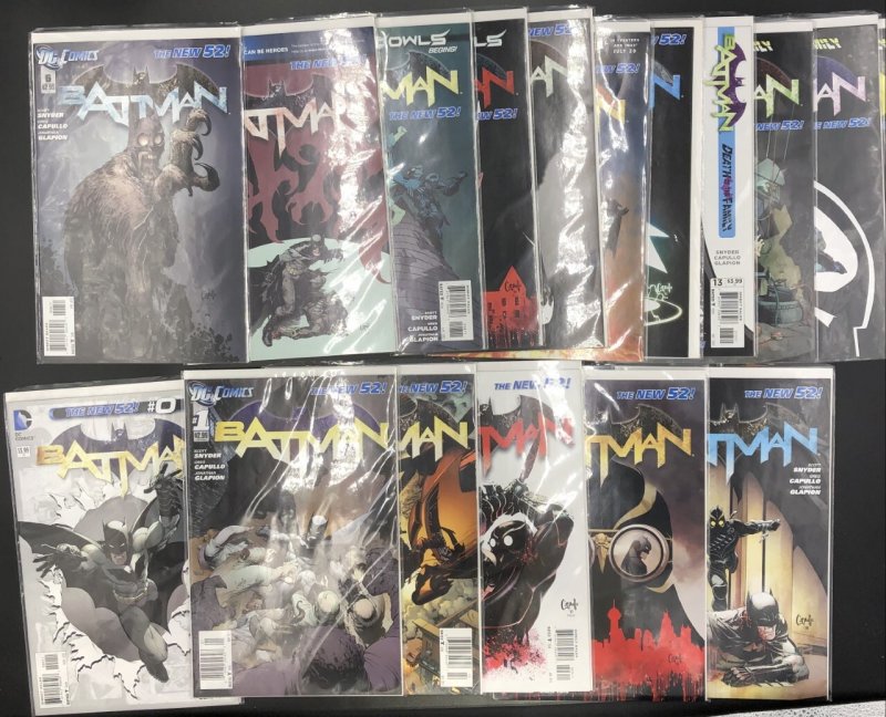 Batman #0-52 Full Run (The New 52) 2011 (DC Comics, 2011), raw, ungraded comic book — front cover