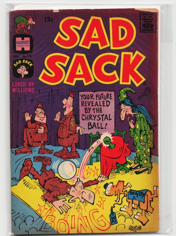 Sad Sack Comics #198 (Harvey Comics, 1968), raw, ungraded comic book — front cover