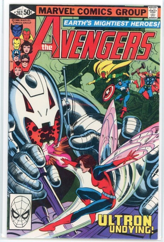 The Avengers #202 (Marvel Comics, 1980), raw comic book in NM 9.4 condition — front cover
