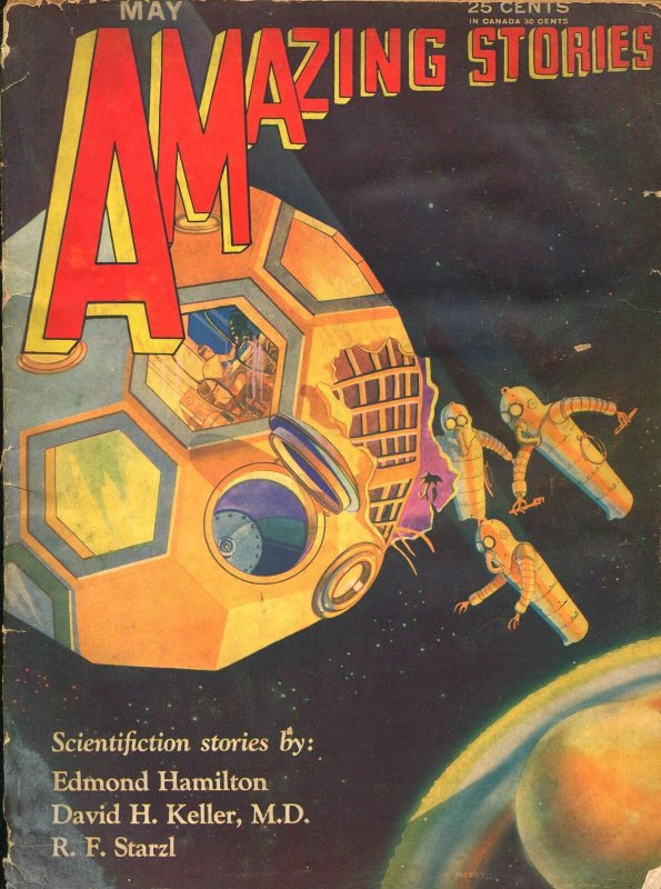 Amazing Stories May 1930-Gernsback-Frank R. Paul-G (Gernsback Publications, 1930), raw, ungraded comic book — front cover