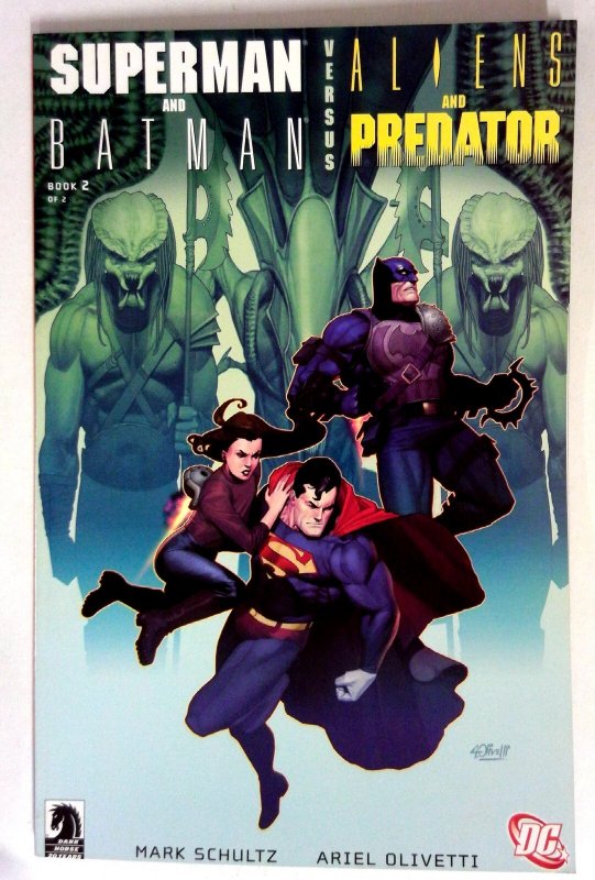 Superman and Batman Versus Aliens and Predator #2 (DC Comics, 1995), raw comic book in NM- condition — front cover