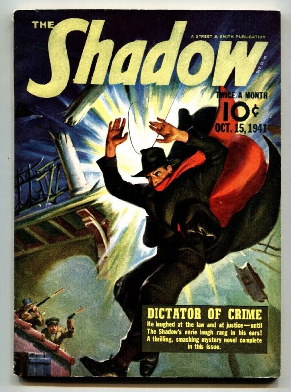 Pulp: Shadow 1941 Oct 15-high Grade- Street AND Smith-Rare Pulp VF (1941), raw, ungraded comic book — front cover