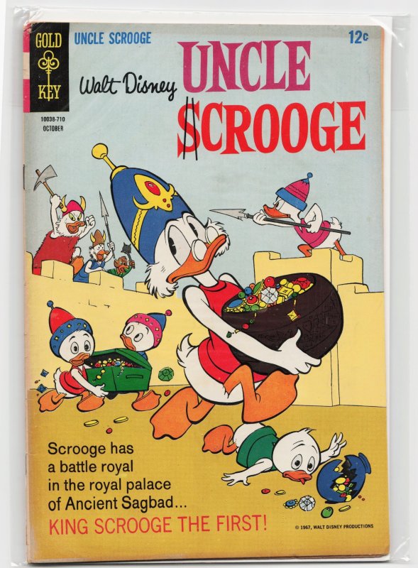 Uncle Scrooge #71 (Gold Key, 1967), raw, ungraded comic book — front cover