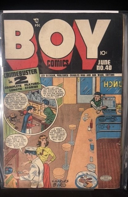 Boy Comics #40 (1948), raw, ungraded comic book — front cover