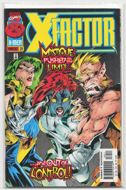 X-Factor #134 (Marvel Comics, 1997), raw, ungraded comic book — front cover