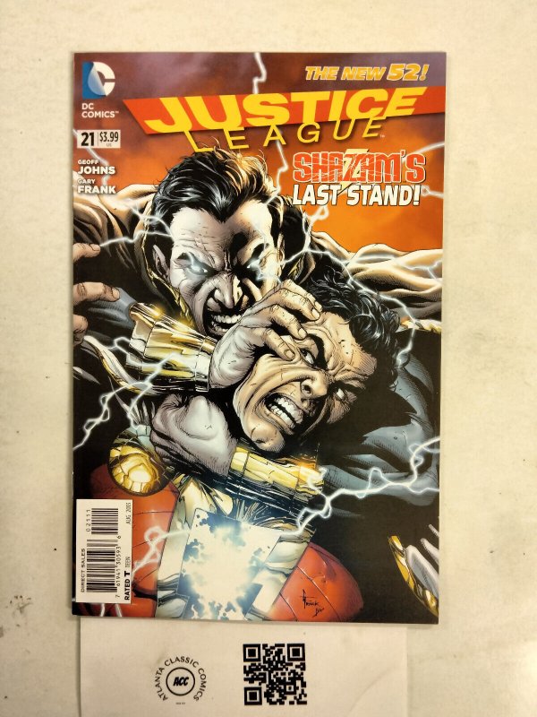 Justice League #21 (DC Comics), raw comic book in NM condition — front cover