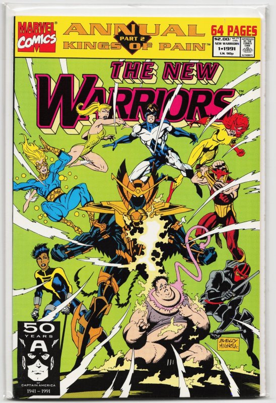 The New Warriors Annual #1 (Marvel Comics, 1991), raw, ungraded comic book — front cover