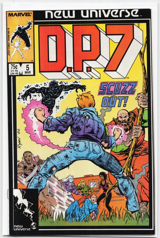 D.P.7 #5 (Marvel Comics, 1987), raw, ungraded comic book — front cover