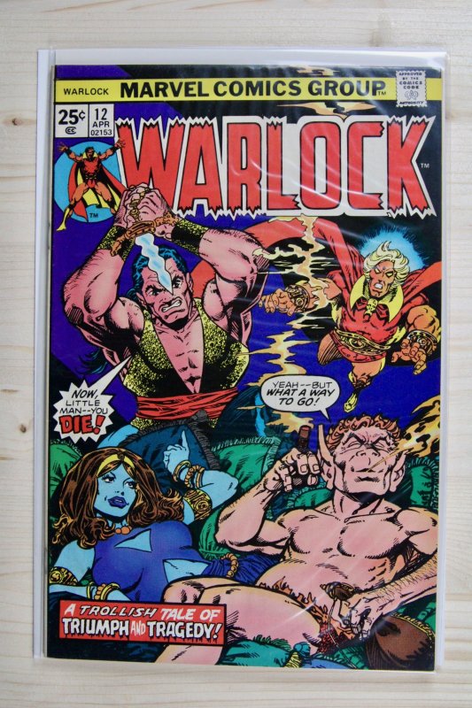Warlock #12 (Marvel Comics, 1976), raw comic book in NM- 9.2 condition — front cover
