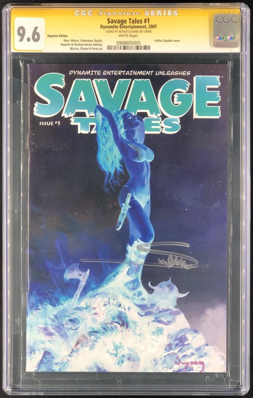 Savage Tales #1 (2007), CGC 9.6 graded comic book, Signature Series label — front cover in its holder