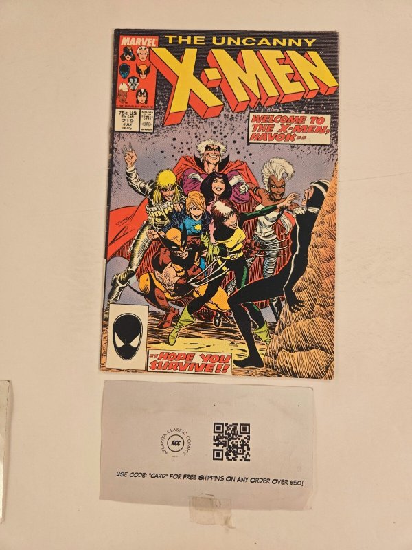 Uncanny X-Men #219 (Marvel Comics), raw comic book in VF condition — front cover
