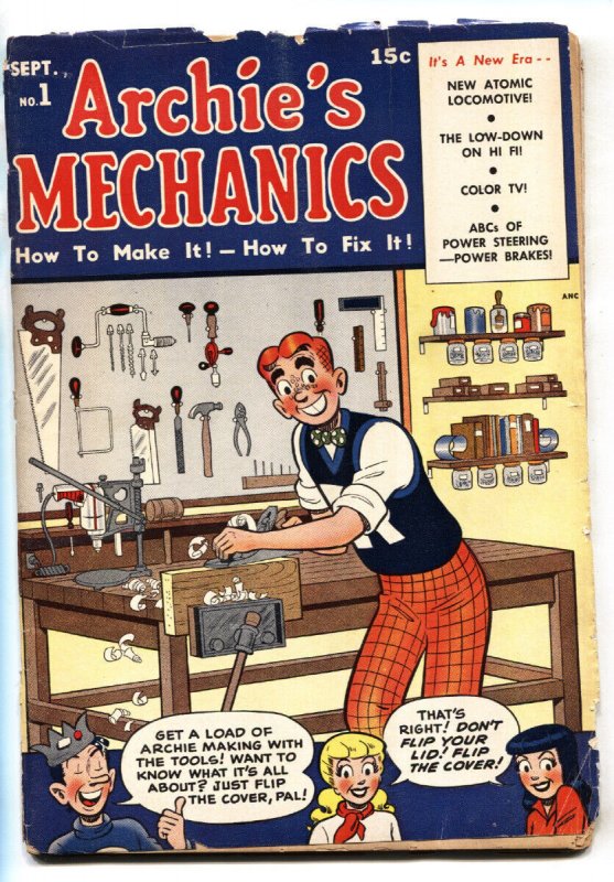 Archie's Mechanics #1 (MLJ Magazines, 1955), raw, ungraded comic book — front cover