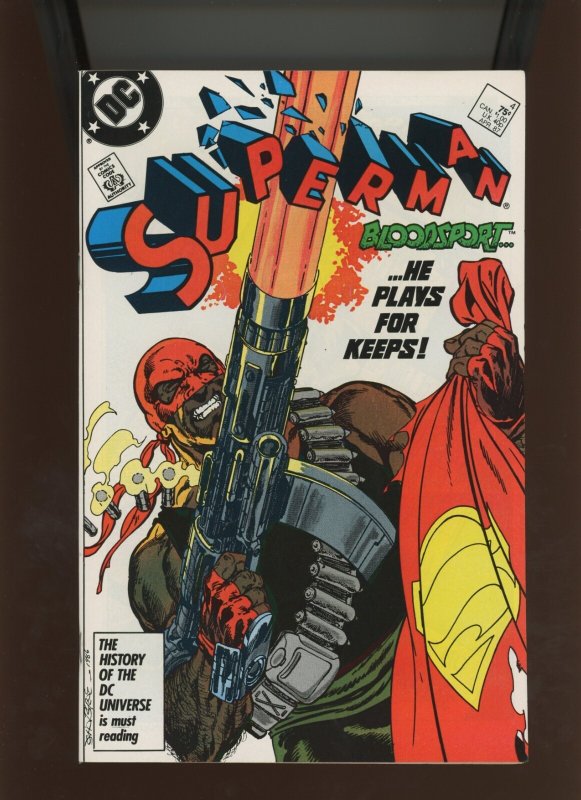 Superman #4 (DC Comics, 1987), raw comic book in 9.0 condition — front cover