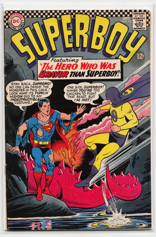 Superboy #132 (DC Comics, 1966), raw, ungraded comic book — front cover