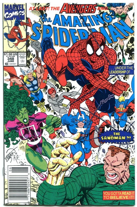 Amazing Spider-Man #348 (Marvel Comics, 1991), raw comic book in NM- condition — front cover
