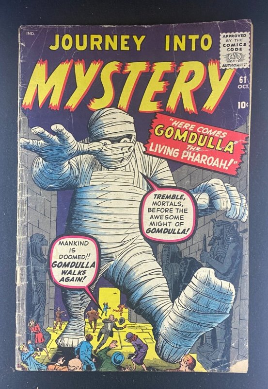 Journey into Mystery #61 (Marvel Comics, 1952), raw comic book in GD 2.0 condition — front cover