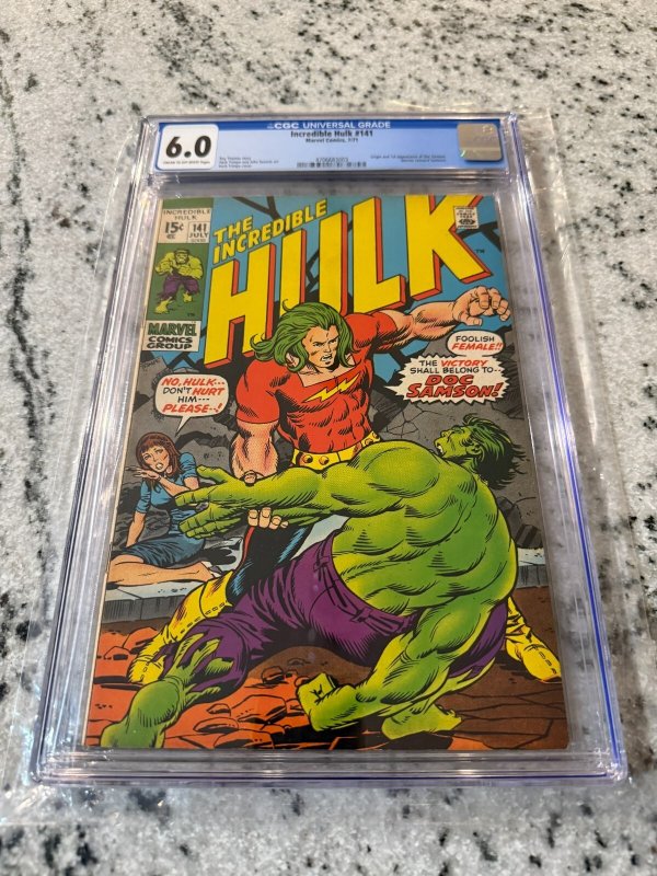 The Incredible Hulk #141 (Marvel Comics), CGC 6.0 graded comic book, Universal Blue label — front cover in its holder