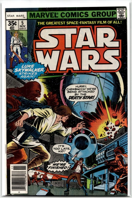 Star Wars #5 (Marvel Comics, 1977), raw, ungraded comic book — front cover