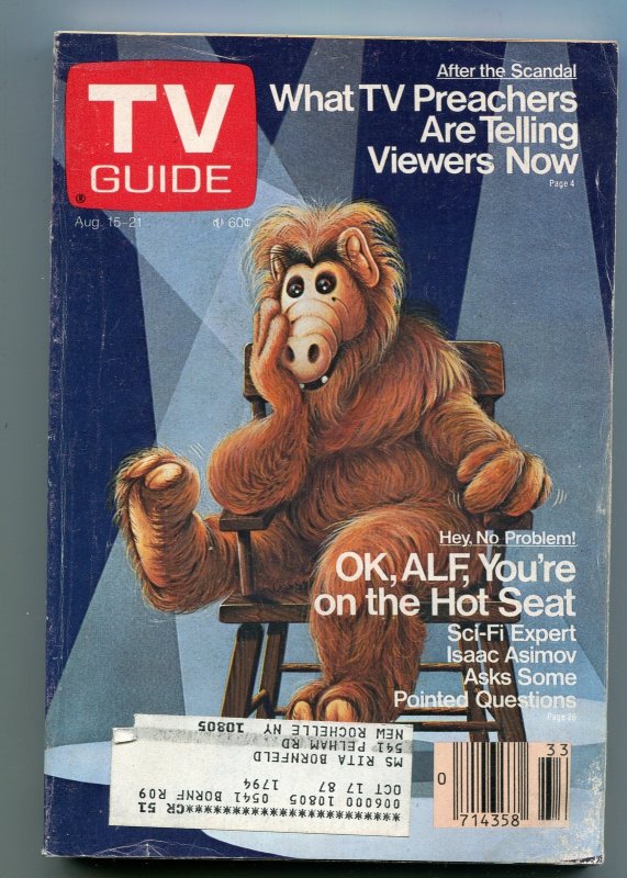 MAG: TV Guide-Alf-New York-Metropolitan Edition-Aug 1987-VG (1987), raw comic book in VG condition — front cover