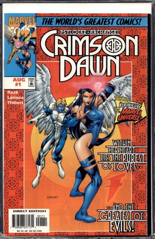 Psylocke & Archangel: Crimson Dawn #1 (Marvel Comics, 1997), raw, ungraded comic book — front cover