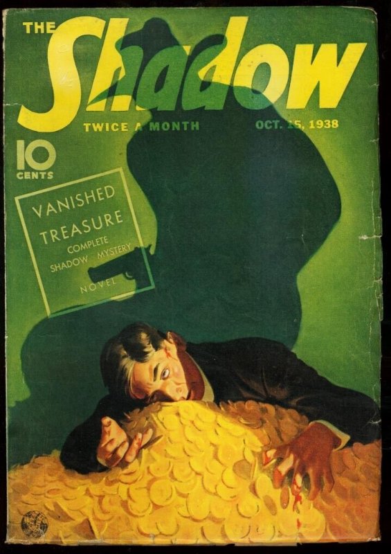 Shadow 1938 Oct 15-Vanished Treasure -Street and Smith Fn/vf (Street & Smith, 1938), raw comic book in FN/VF condition — front cover
