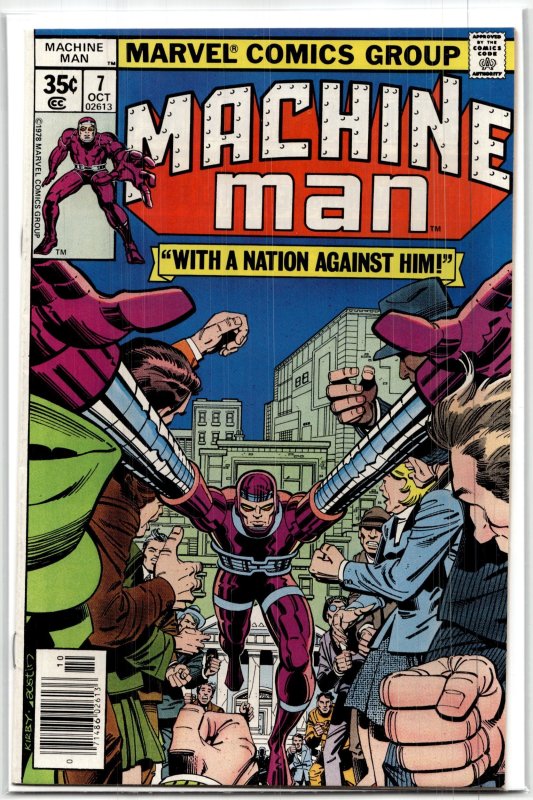 Machine Man #7 (Marvel Comics, 1978), raw, ungraded comic book — front cover