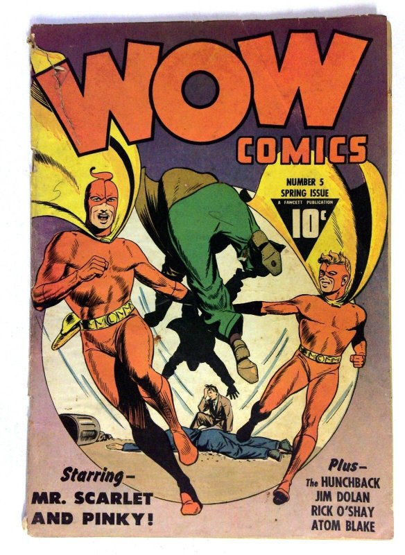 Wow Comics #5 (Fawcett Publications, 1941), raw comic book in VG condition — front cover