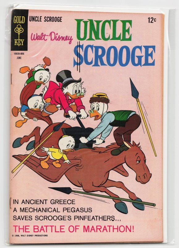 Uncle Scrooge #75 (Gold Key, 1968), raw, ungraded comic book — front cover