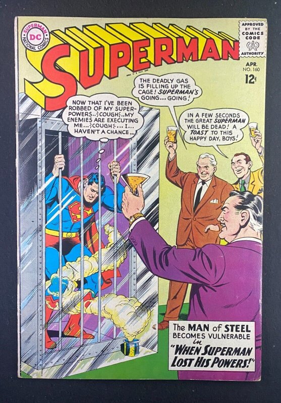Superman #160 (DC Comics, 1939), raw comic book in FN 6.0 condition — front cover