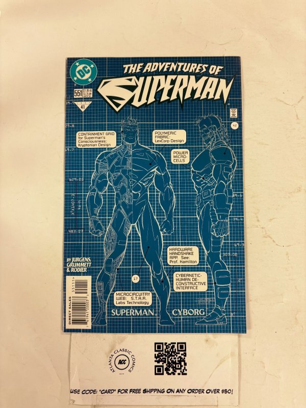 Adventures of Superman #551 (DC Comics, 1997), raw comic book in NM condition — front cover