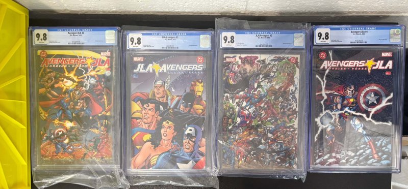 JLA Avengers Complete Set #1-4 CGC 9.8, CGC 9.8 graded comic book, Universal Blue label — front cover in its holder