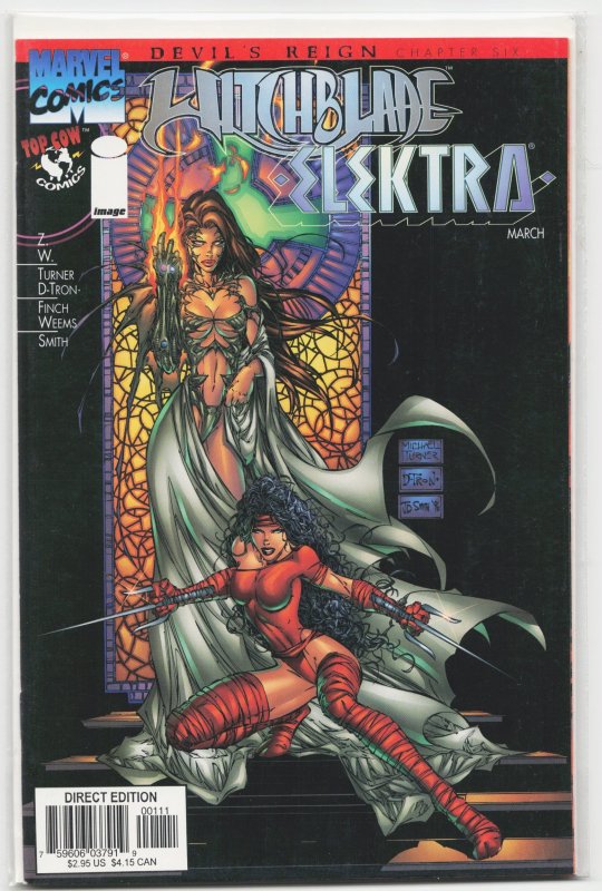 Witchblade / Elektra (1997) Elektra (1997), raw, ungraded comic book — front cover