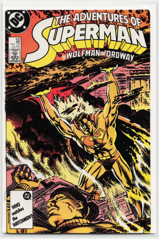 Adventures of Superman #432 (DC Comics, 1987), raw, ungraded comic book — front cover