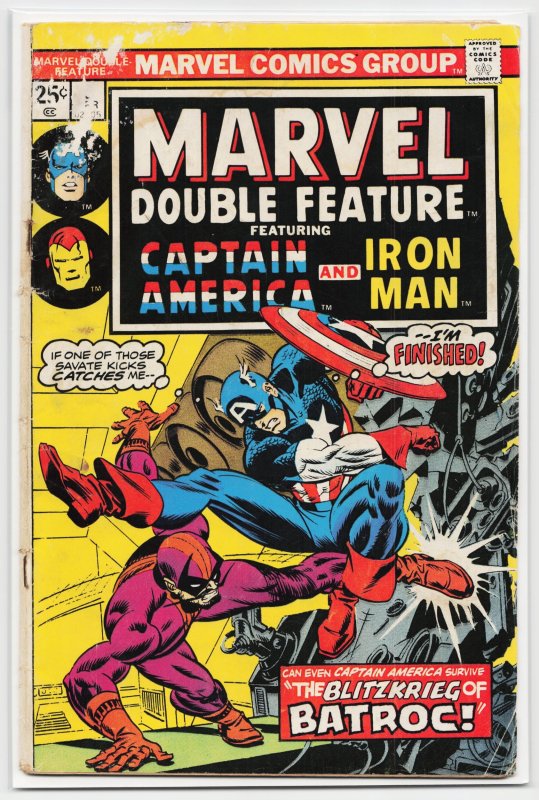 Marvel Double Feature #9 (Marvel Comics, 1975), raw, ungraded comic book — front cover