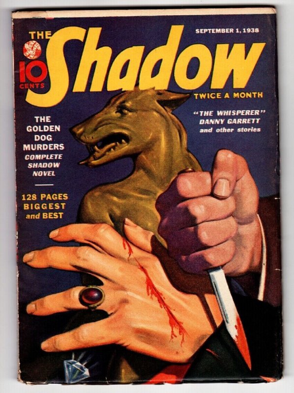 Pulp: Shadow 1938 Sept 1 -High Grade- Street AND Smith-Rare Pulp Fn/vf (1938), raw comic book in FN/VF condition — front cover