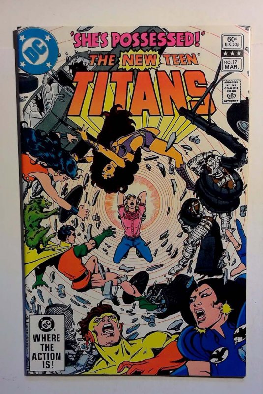 The New Teen Titans #17 (DC Comics, 1982), raw comic book in VF/NM 9.0 condition — front cover