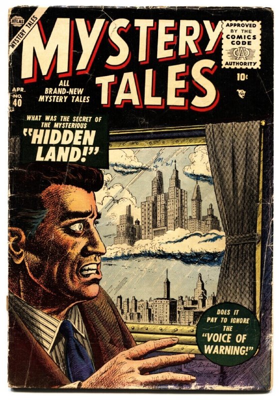 Mystery Tales #40 (Atlas Comics, 1956), raw comic book in VG- condition — front cover