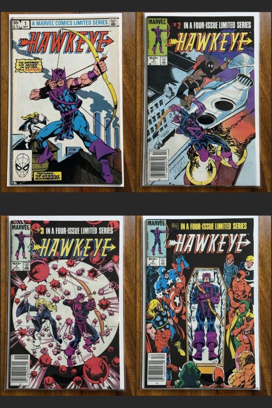 Hawkeye #1-4 – Marvel (1983) Full Mini Series (Marvel Comics, 1983), raw, ungraded comic book — front cover