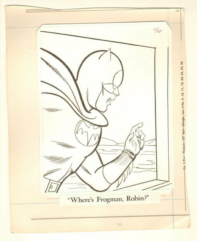 Batman Coloring Book Art P.76 - Talking to Robin - Whitman 1966 by Jason Studios (1966), raw, ungraded comic book — front cover